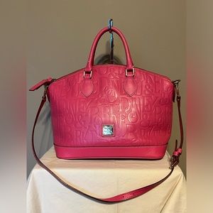 DOONEY & BOURKE Dark Pink Embossed Leather Dome Satchel - EUC